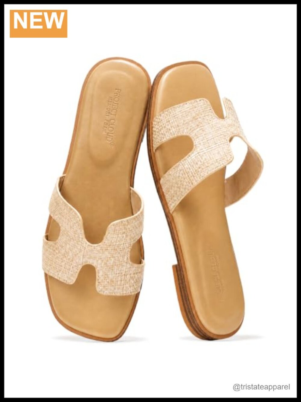 Genuine Leather Slip-On Slide Sandals with Memory Foam Insole